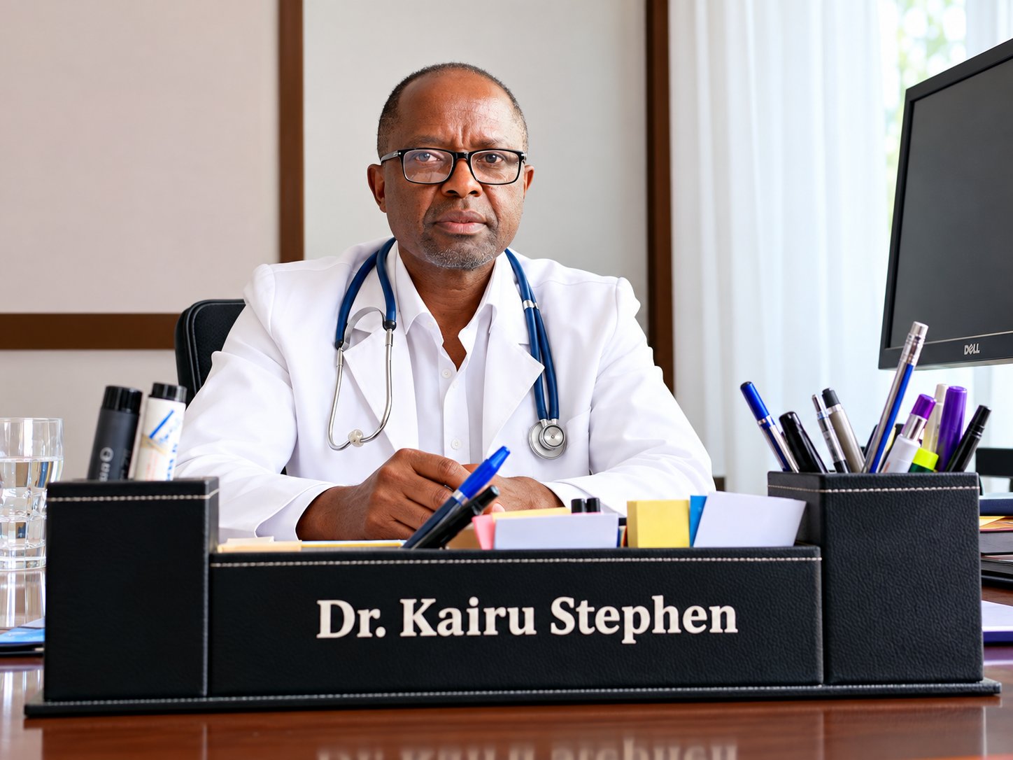 Dr. Stephen Mbugua Kairu in consultation at Digestive Health & Endoscopy Centre
